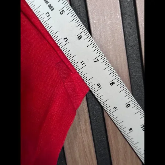 Alex Mill Shirt Large Womens Red Wash & Go 100% Linen Pockets Boxy Button Top - Picture 4 of 7